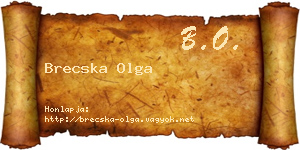 Brecska Olga névjegykártya