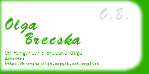 olga brecska business card